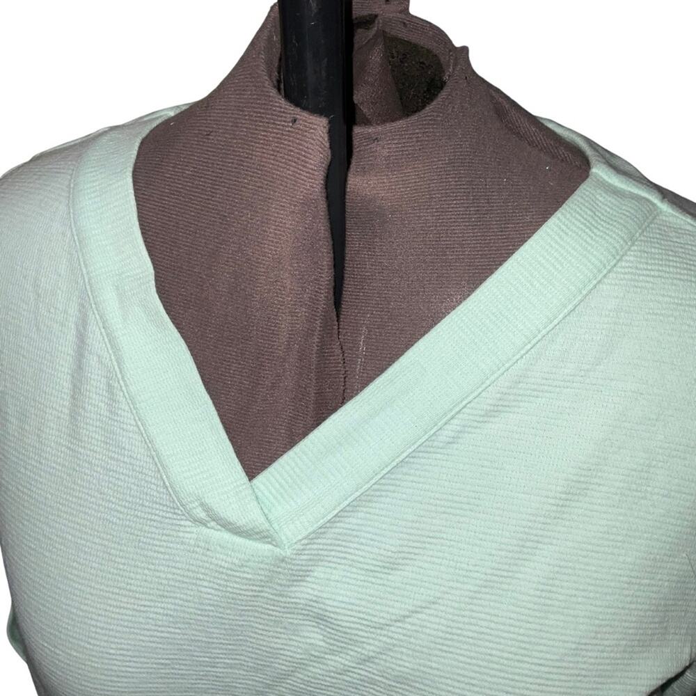 NWOT J Jill Mint Green Textured V-Neck Top 3/4 Sleeve Plus Size 3X Cotton - Picture 4 of 8